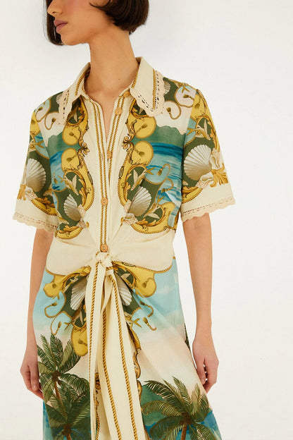 Royal Sea Multi Midi Dress