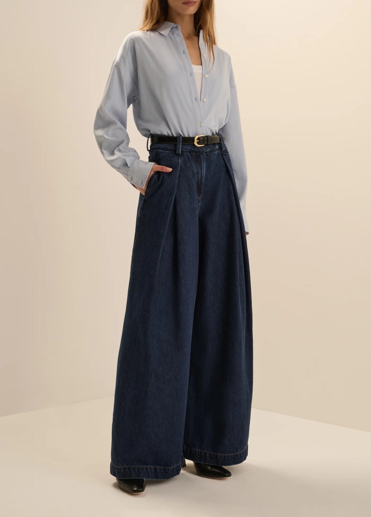The Denim Pleats for Days Pant