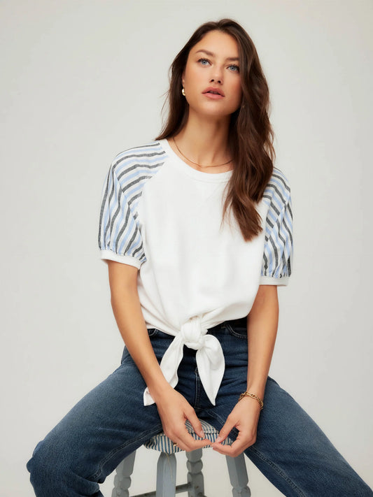 Jami Contrast Tie-Front Top