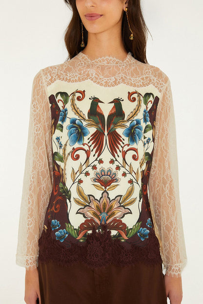 Millena Winter White Long Sleeve Blouse