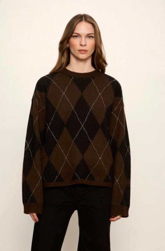 Argyle Crew Pullover