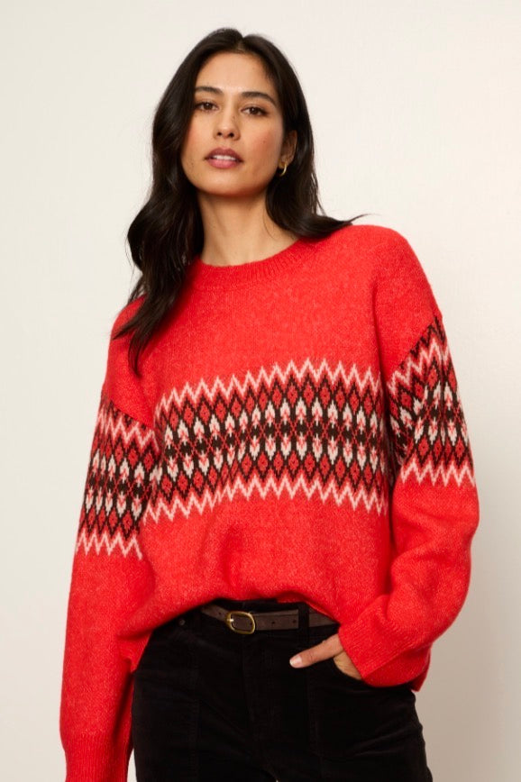 Argyle Crew Pullover