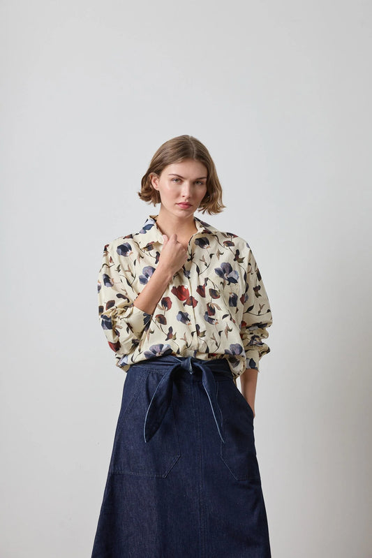 Dolman Sleeve Button Down Shirt