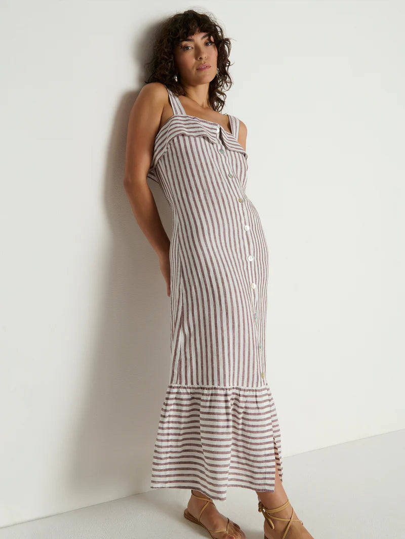 Amalia Striped Midi Dress