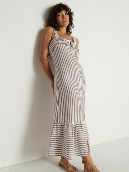 Amalia Striped Midi Dress