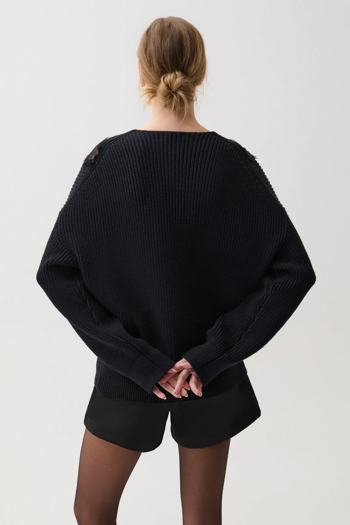 Chiara V-Neck Lace Sweater