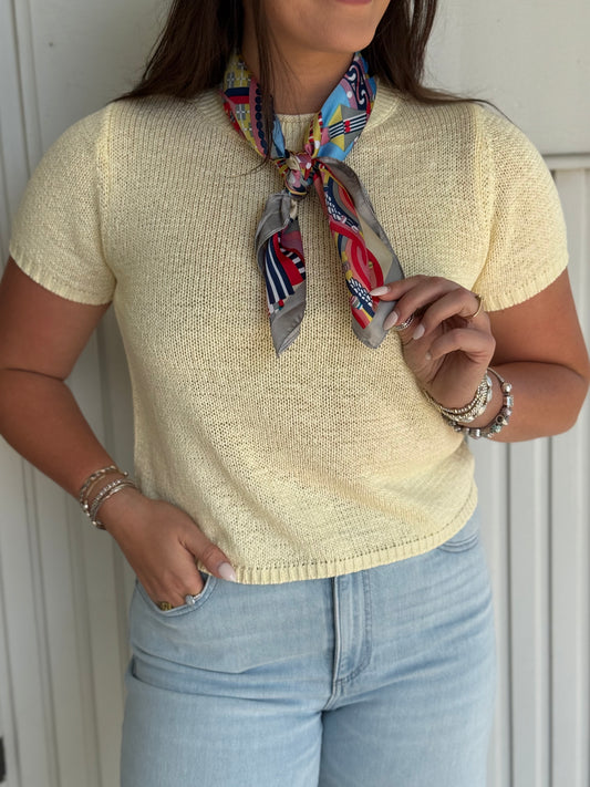 Faye Rolled Edge Sweater Tee