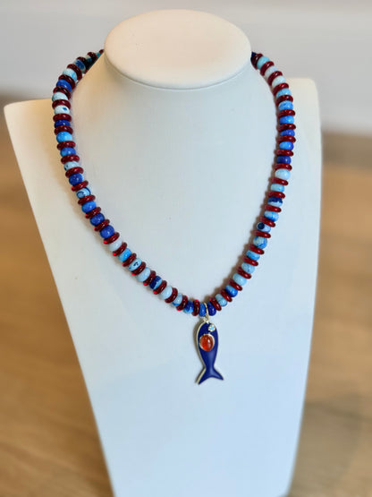 Striped Fish Necklace