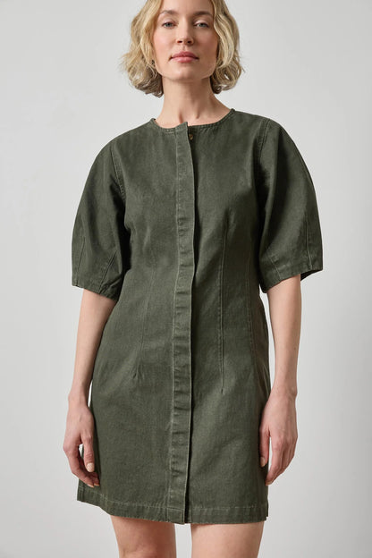 Washed Twill Full Sleeve Shirt Dress