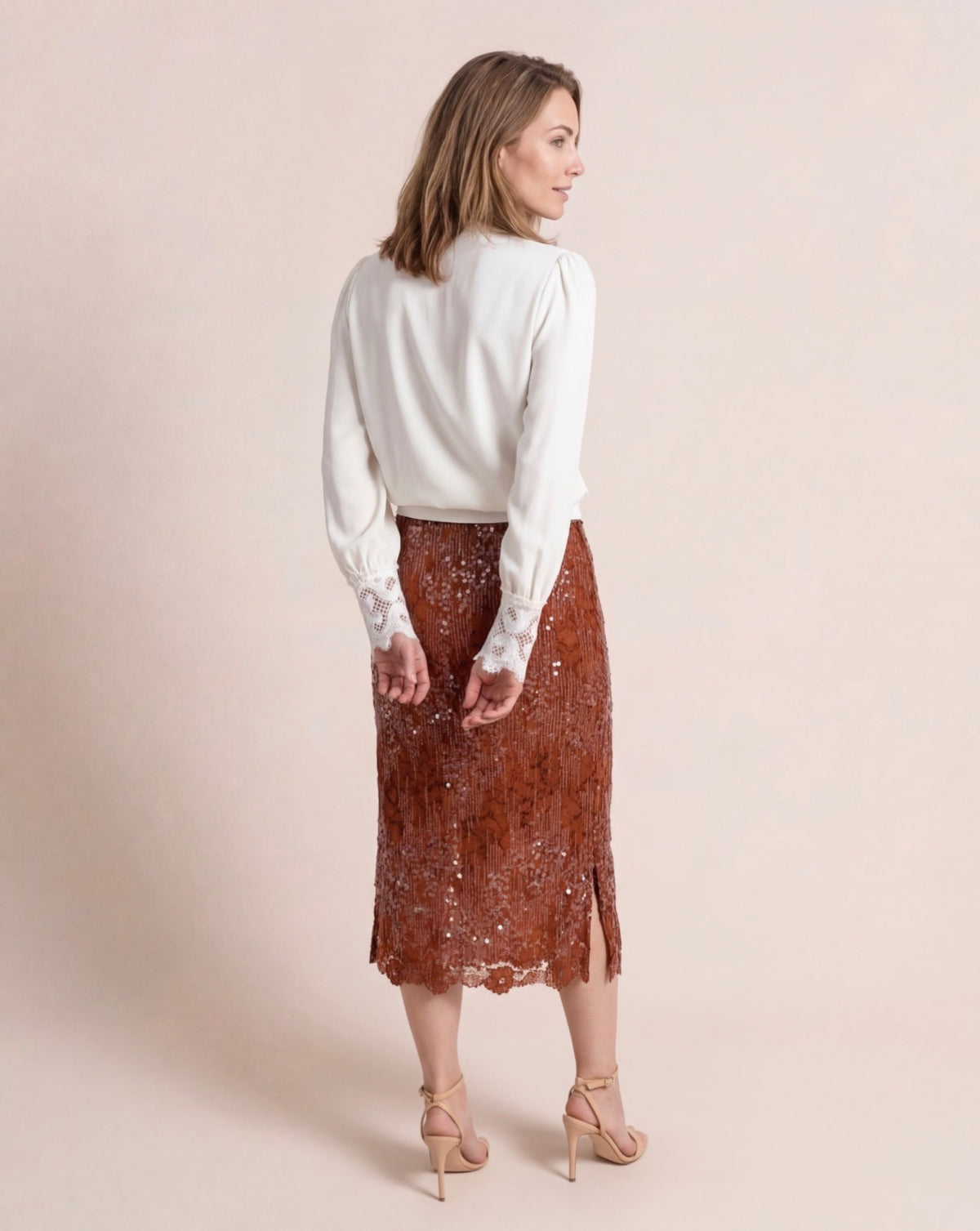 Mulberry Lace Midi Skirt