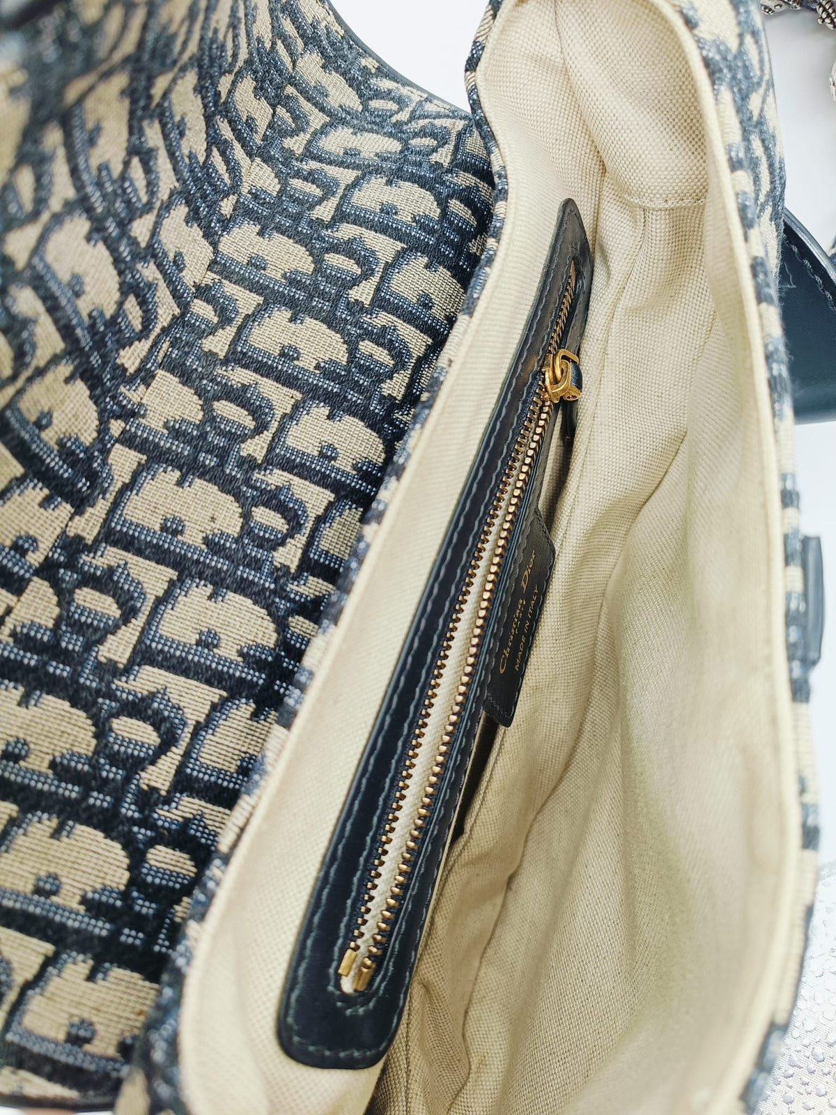Dior Medium Saddle Bag, NM Blue