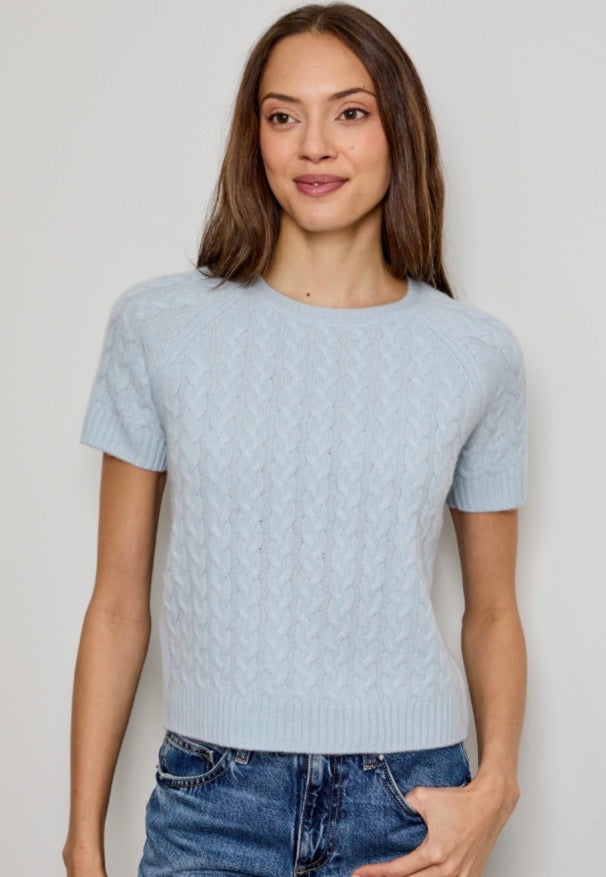Short Sleeve Cable Sweater