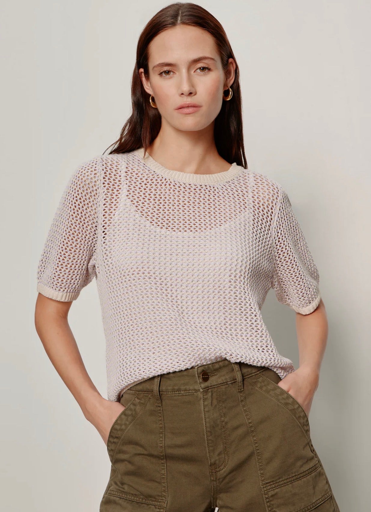 Open Knit Sweater Tee