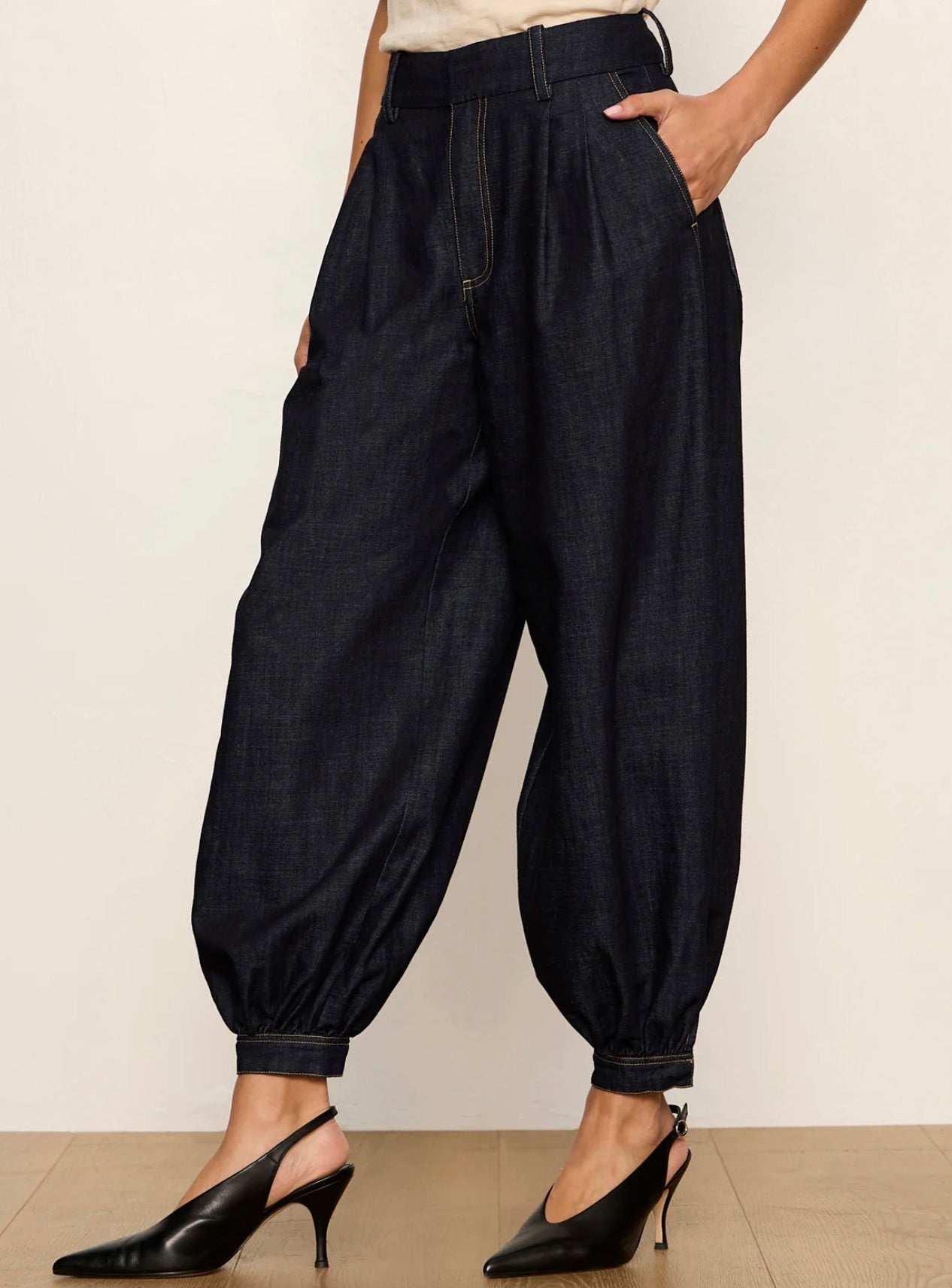 Balloon Denim Trouser