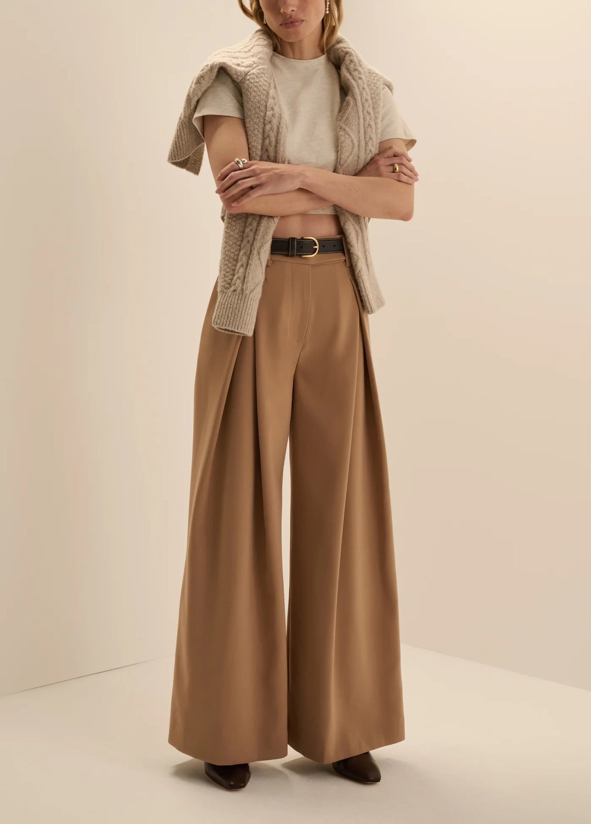 The Camel Petite Pleats For Days Pant