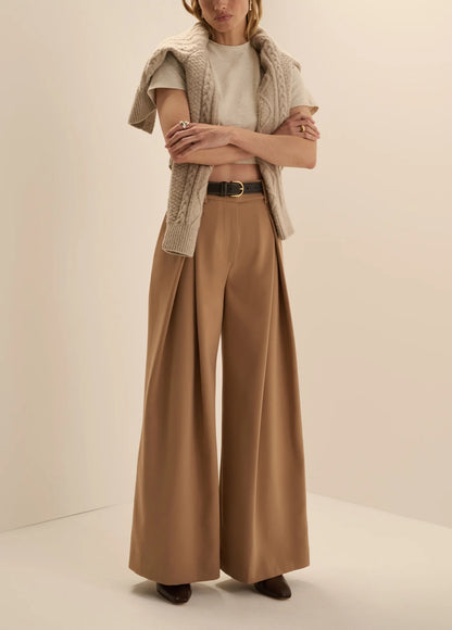 The Camel Petite Pleats For Days Pant