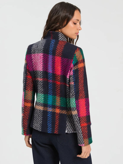 Multicolor Plaid Patchwork Jacket