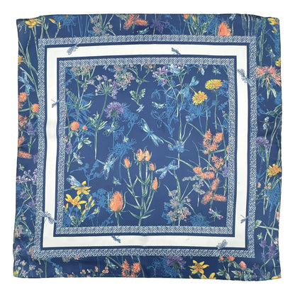 Flower Border Print Square Scarf