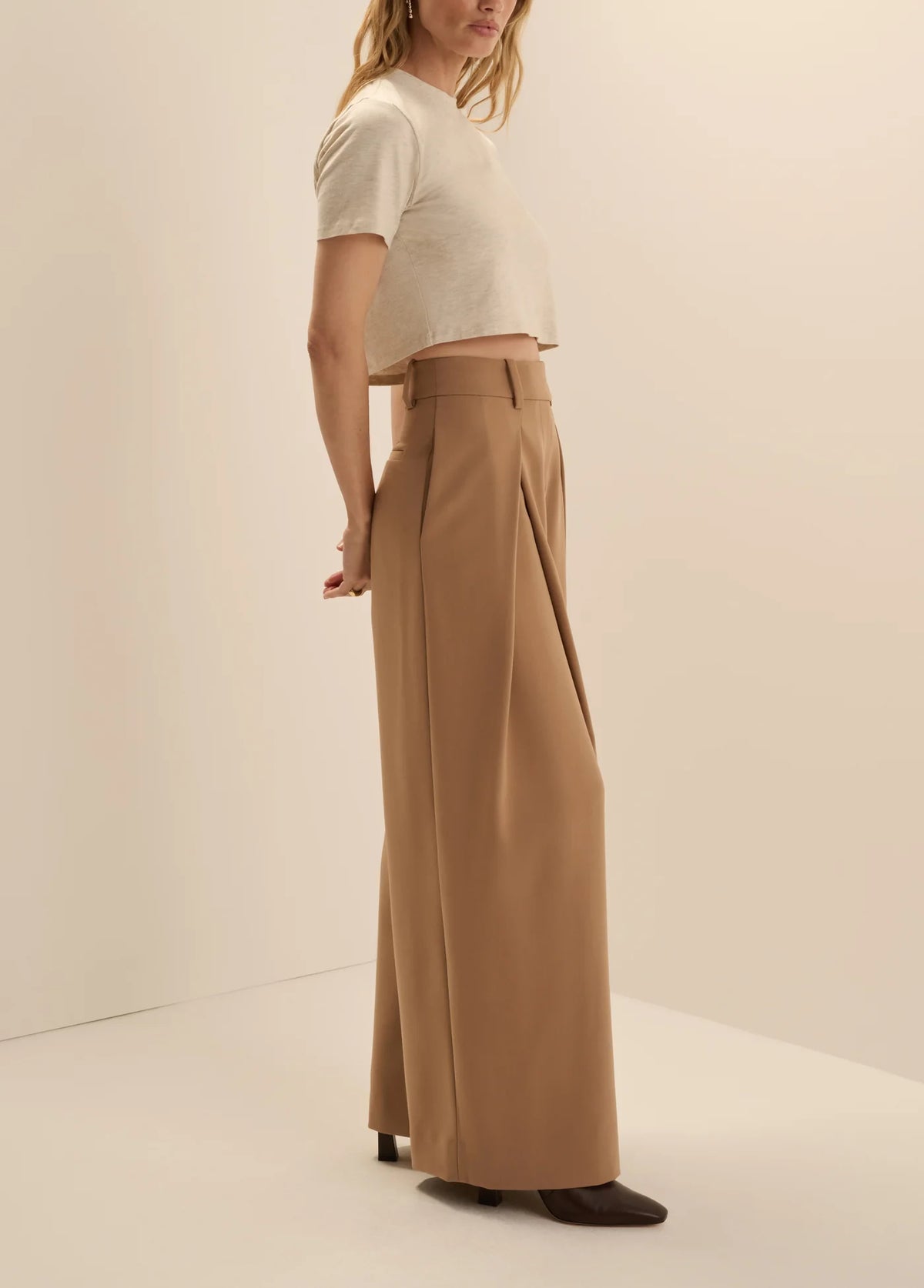The Camel Petite Pleats For Days Pant
