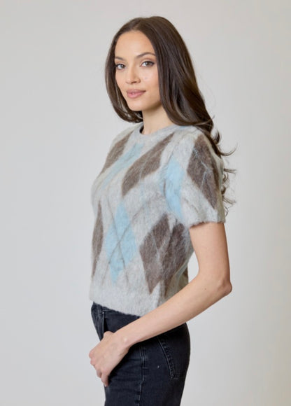 Brushed Argyle Sweater