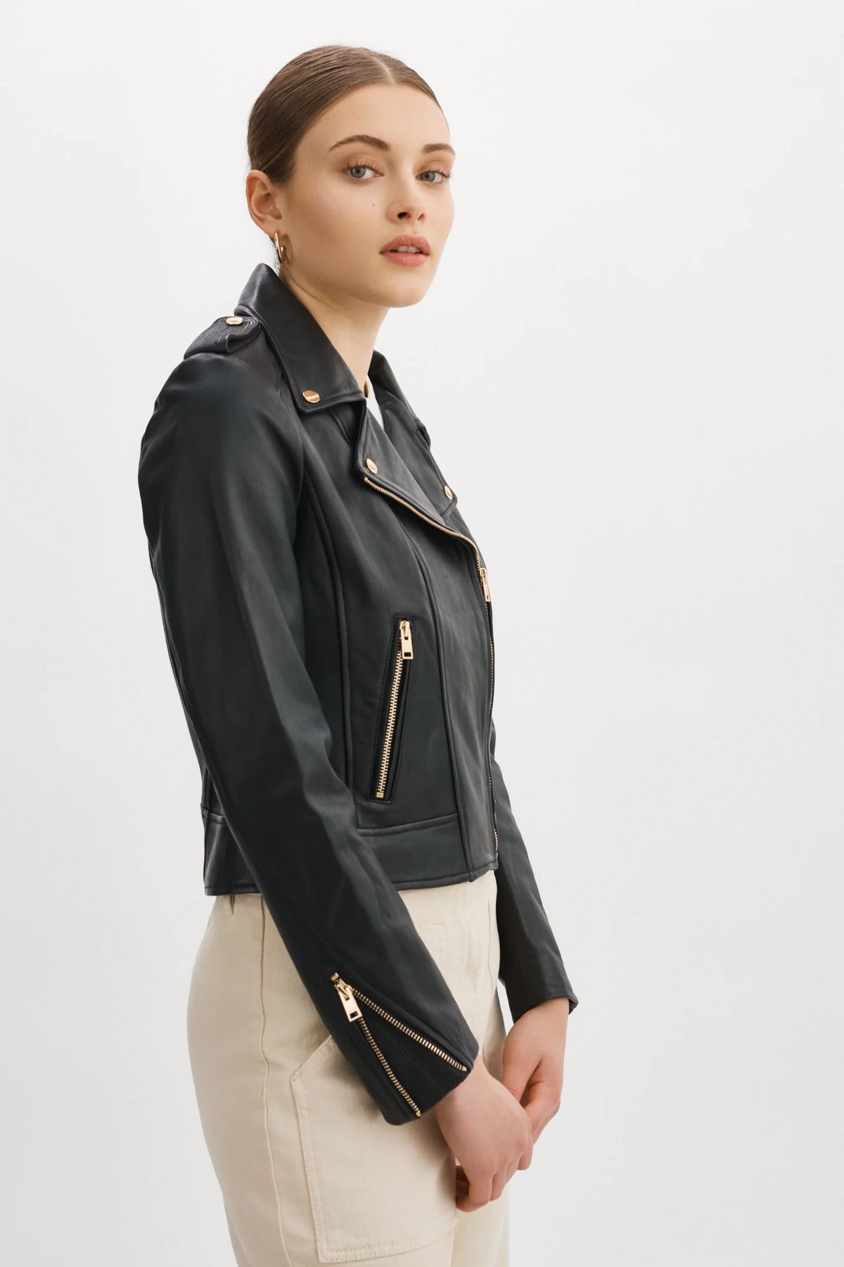 Donna Iconic Leather Biker Jacket