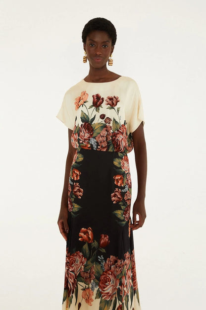 Winter Floral Maxi Dress