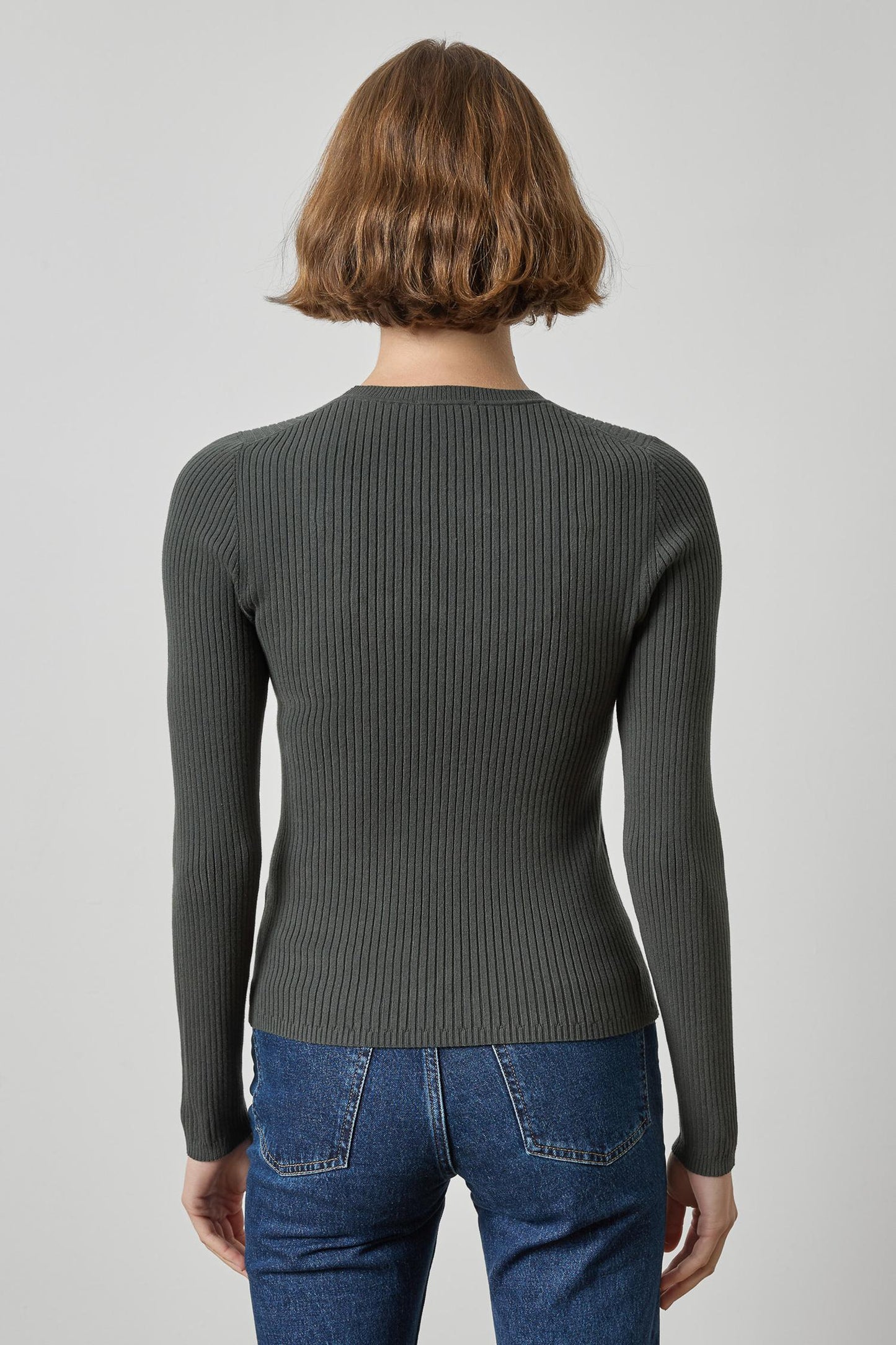 Angled Rib Crewneck Sweater