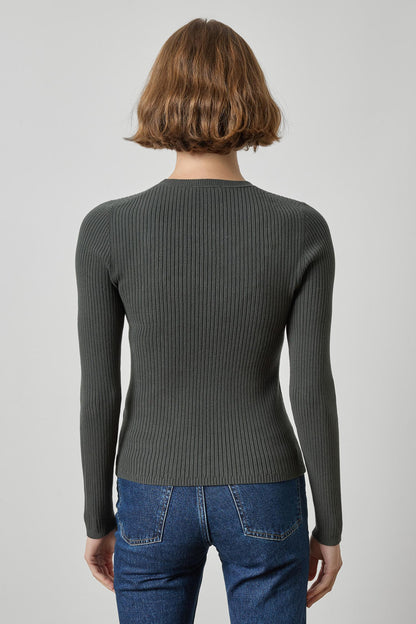 Angled Rib Crewneck Sweater