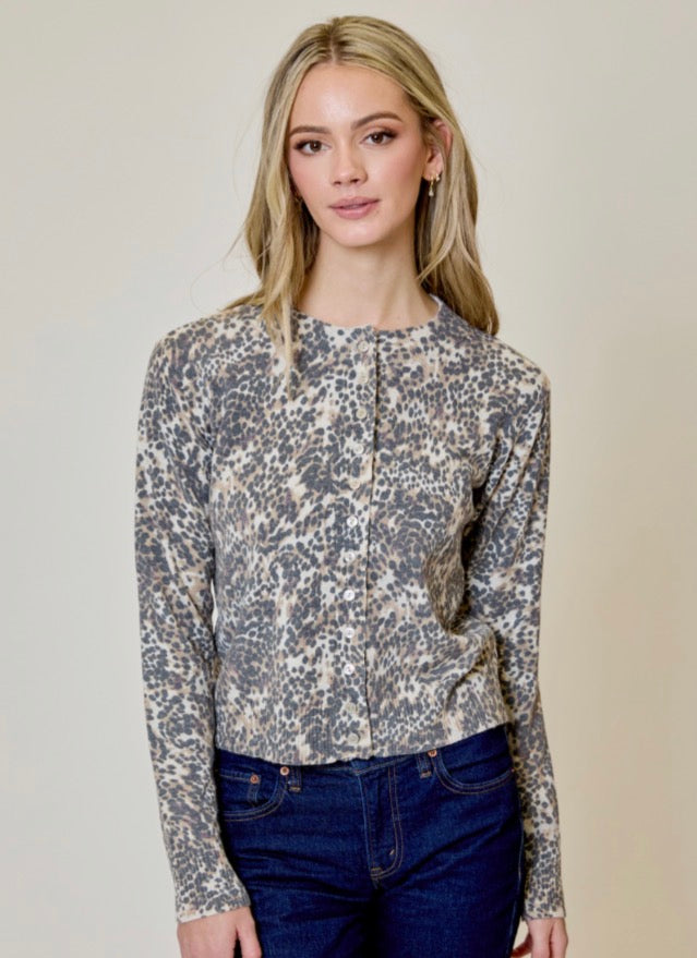 Long Sleeve Animal Print Cardi