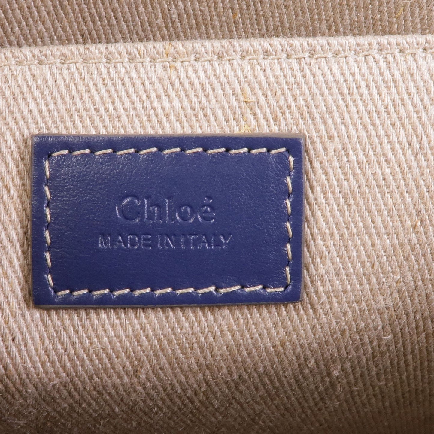 Chloe Canvas Woody /tote Bag Medium Blue/Green Canvas