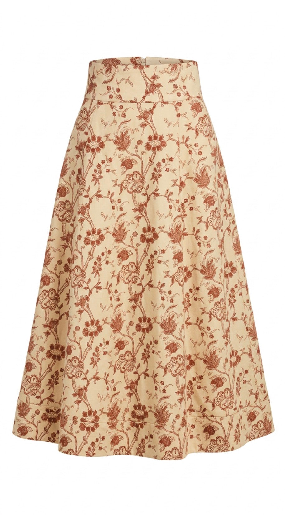 Circle Skirt Embroidered Faux Leather