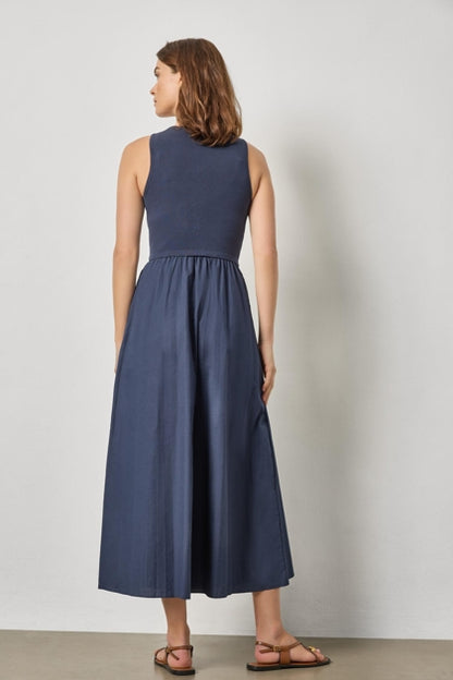 Mixed Media Scoop Neck Dress
