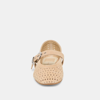 Mikel Perforated Suede Flat