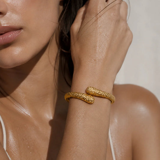 Maura Hammered Hinged Cuff Bracelet