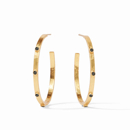 Crescent Stone Hoop