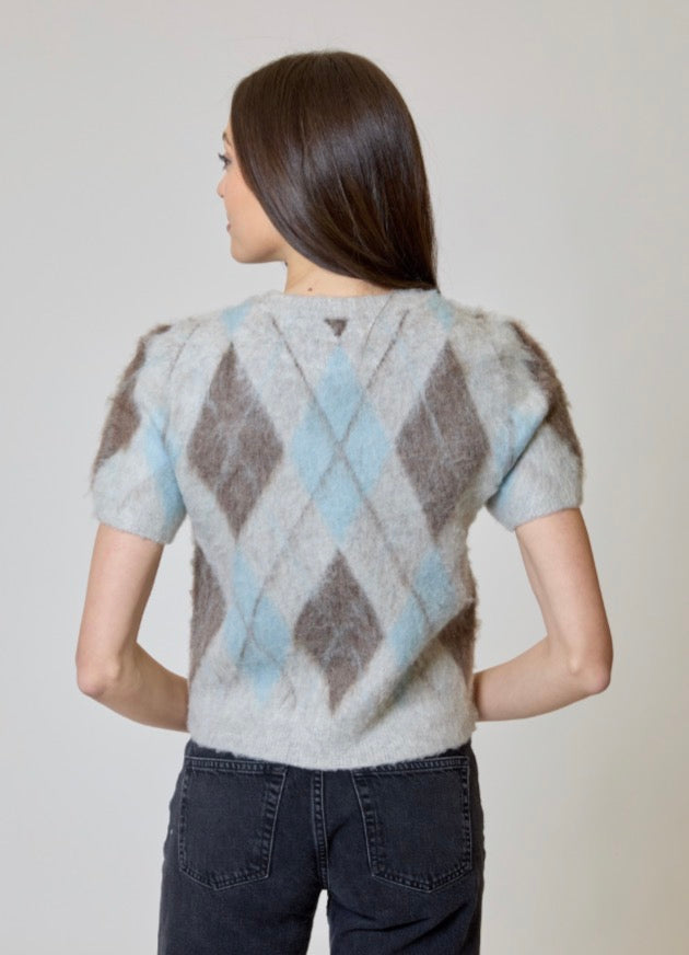 Brushed Argyle Sweater
