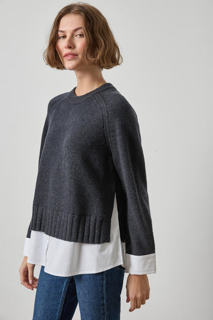 Mixed Media Crewneck Sweater