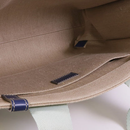 Chloe Canvas Woody /tote Bag Medium Blue/Green Canvas