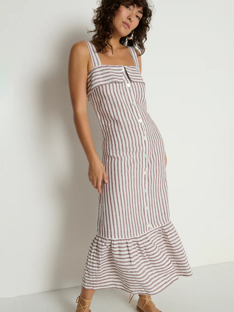 Amalia Striped Midi Dress