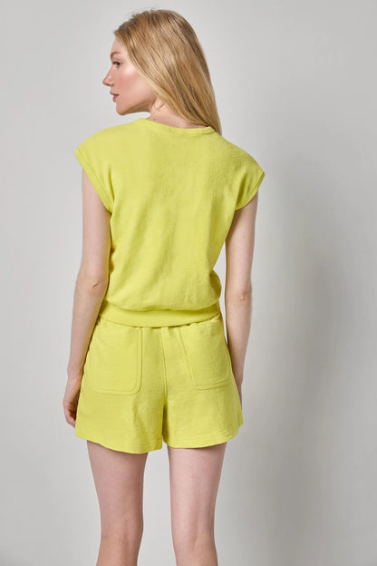 Textured Terry Front Seam Short