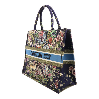 Dior Canvas Book Tote Large Handmade Bag Tote Bag Purple Blue Canvas