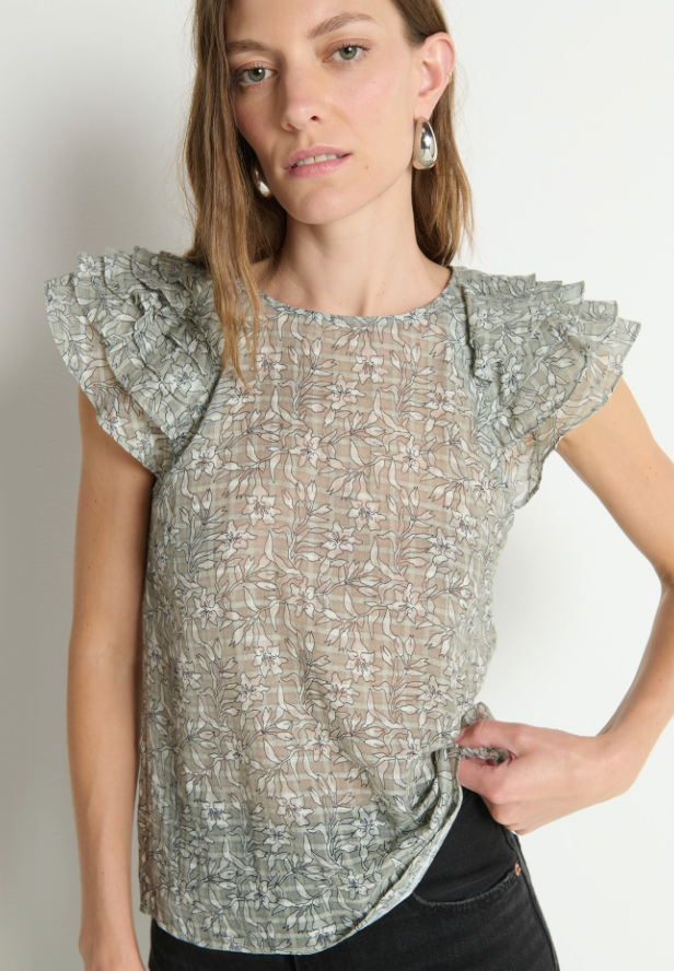 Sarina Ruffle Sleeve Top