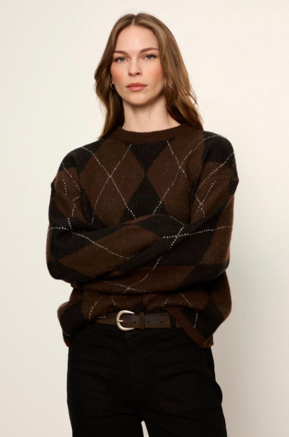 Argyle Crew Pullover