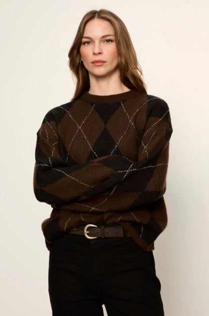 Argyle Crew Pullover