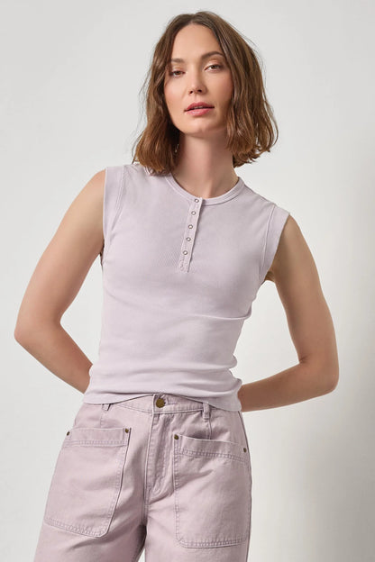 Sunwashed Cap Sleeve Henley