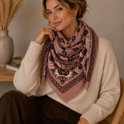 Large Wool Paisley Square