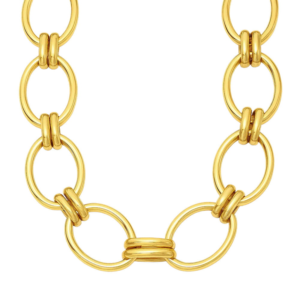 Ruby Oval Chain Necklace