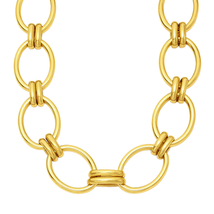 Ruby Oval Chain Necklace