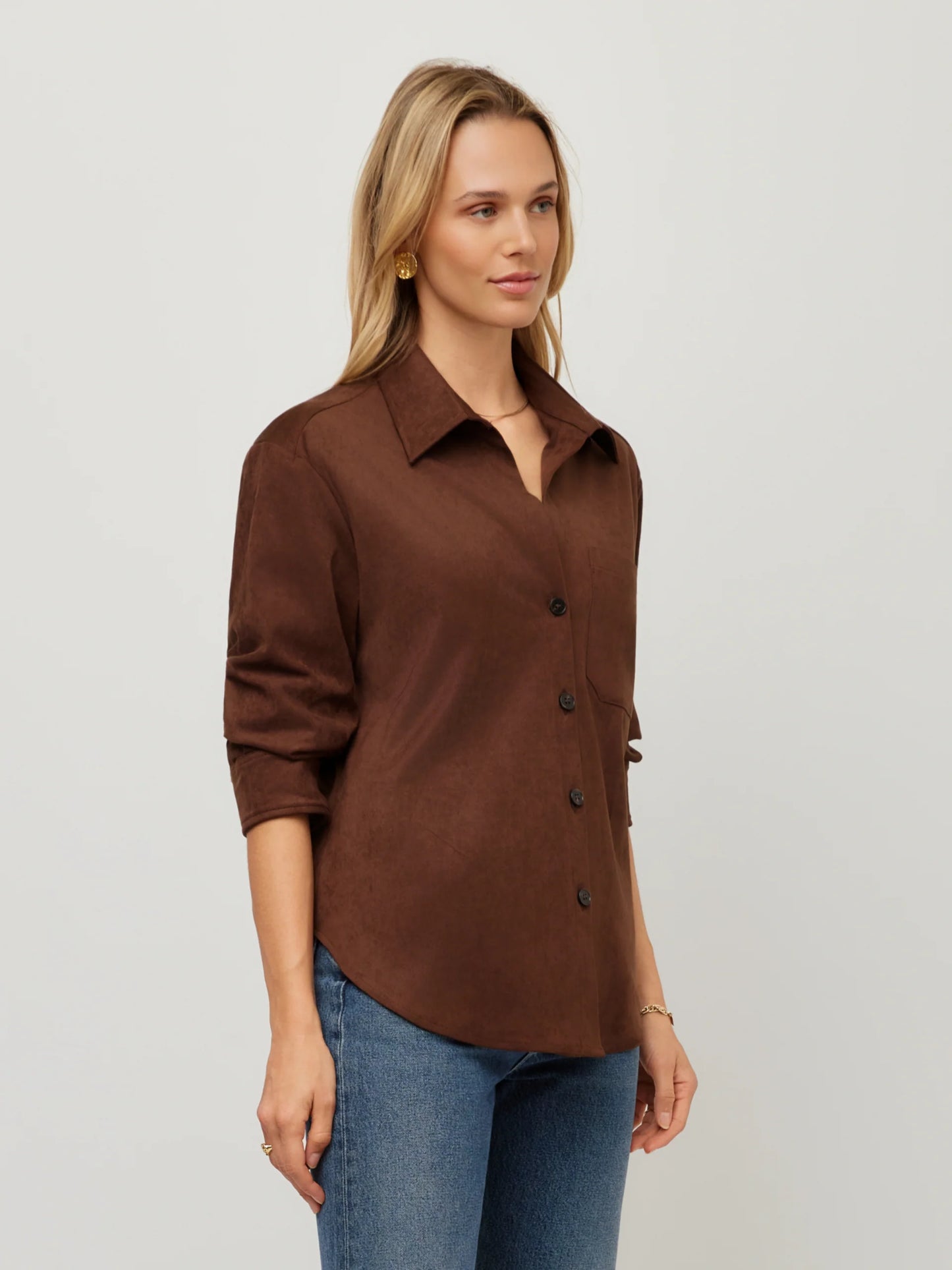 Wood Leighton Ruched Sleeve Shirt