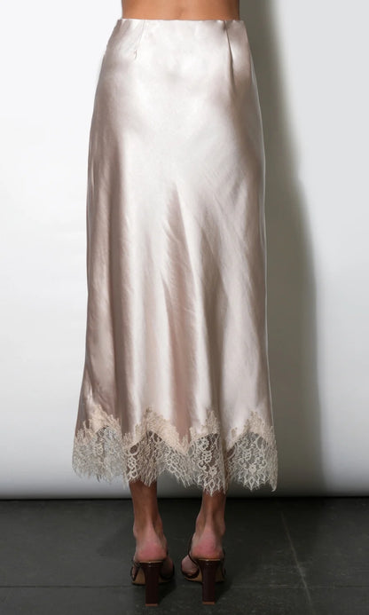 Nina Midi Lace Hem Slip Skirt